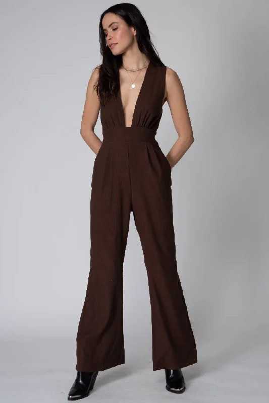 Women's Jumpsuits with Keyhole CollarMOTHERS WIDE LEG JUMPSUIT