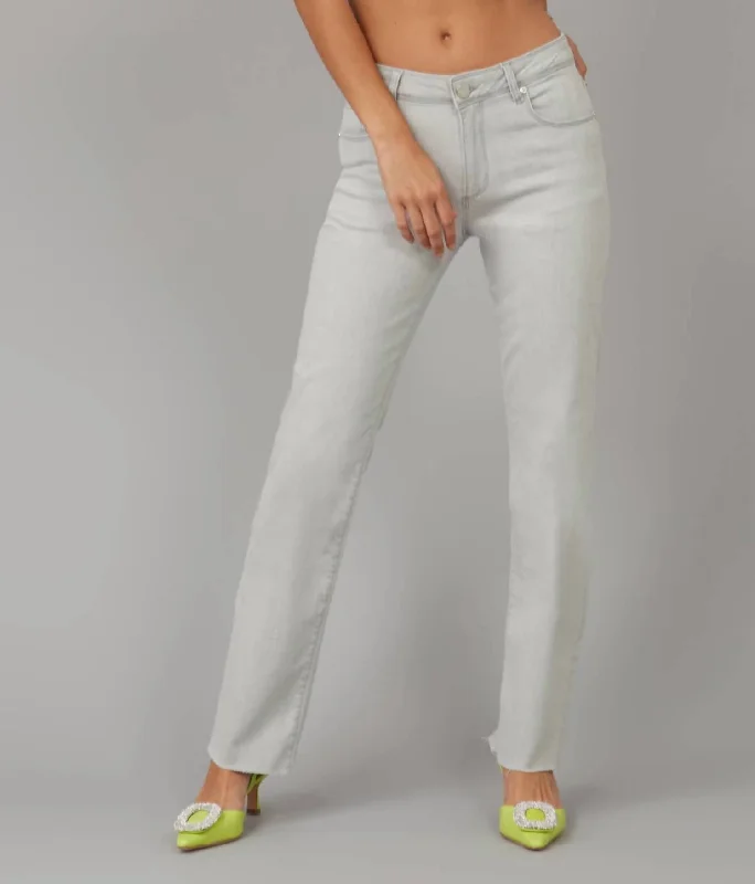 Women's Jodhpurs with Capri LengthJasper Mid Rise Straight Jeans In Pale Taupe