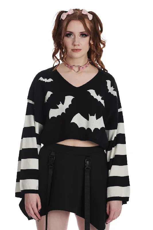 Women's Hooded Sweatshirts with Button PocketsAnnabelle Bat Jumper