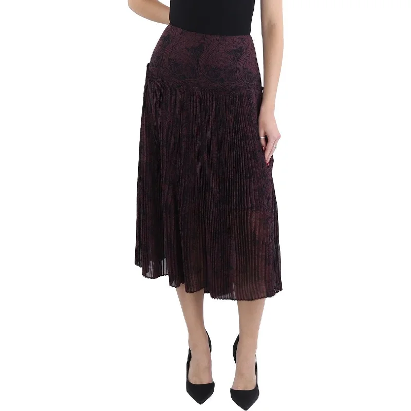 Women's Performance SkirtsWomens Pleated Mid Calf A-Line Skirt