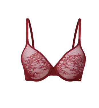 plus-size smoothing bra for dressesGlossies Lace Sheer Moulded Bra 13001 - Bordeaux (Fashion)