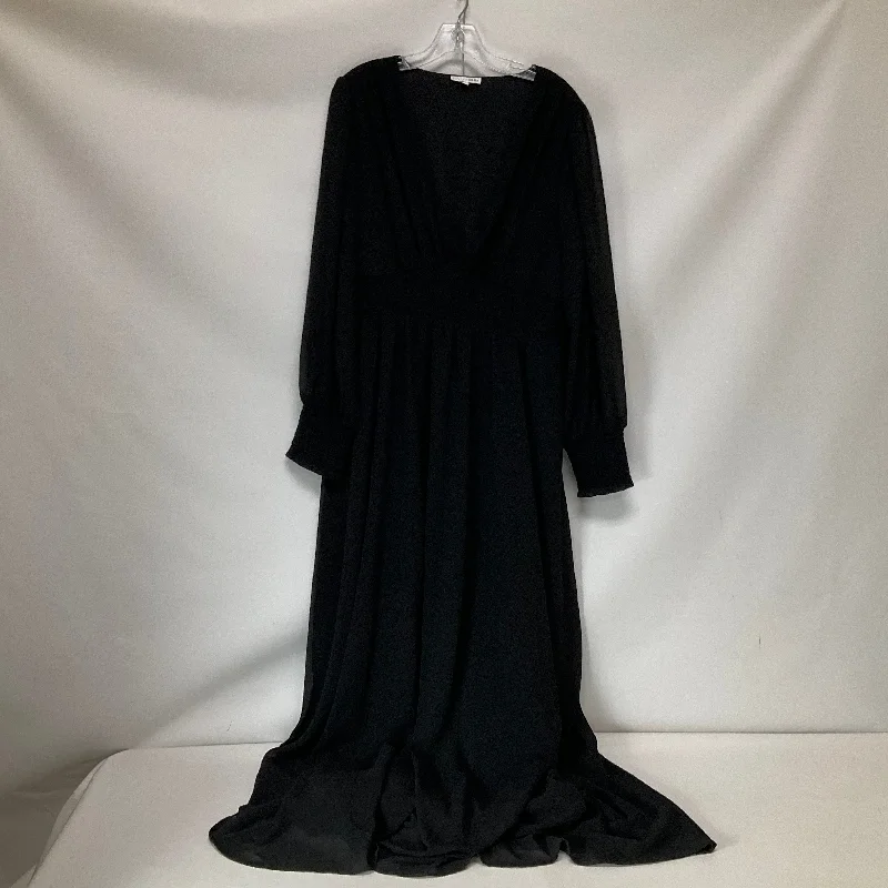 Women's Round-Neck DressesDress Casual Maxi By Cmc In Black, Size: 1x