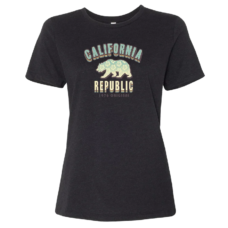 Women's Hooded Sweatshirts with Stretch WaistCalifornia Republic 1976 Bear Women's Relaxed Jersey Tee