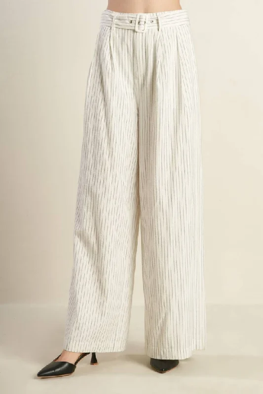 Women's Jodhpurs with Keyhole CollarEva Stripe Wide Leg Pant