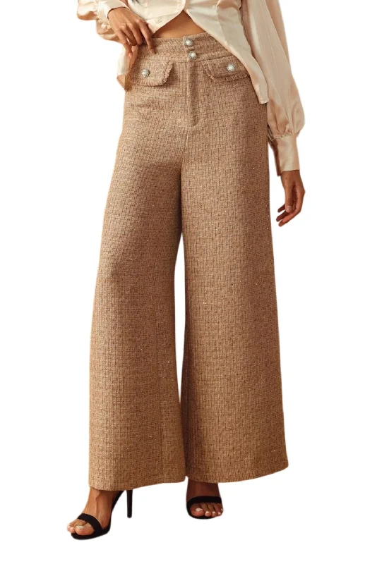 Women's Ankle-Length PantsA Tweed Pant In Taupe