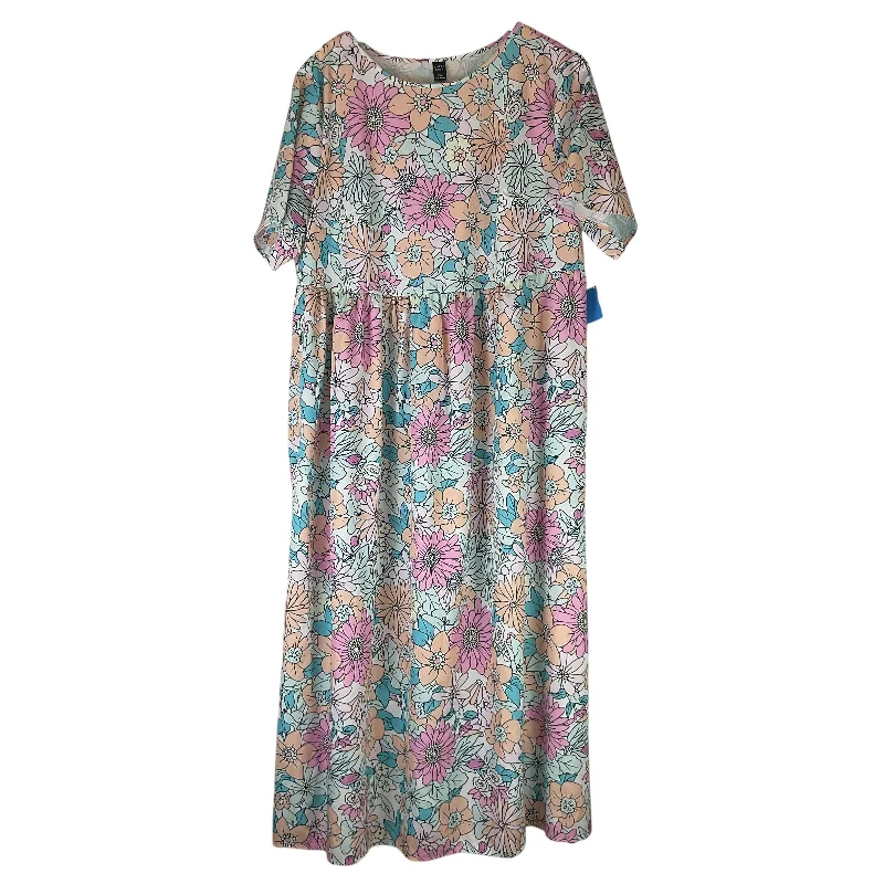 Women's U-Shaped-Neck DressesDress Casual Maxi By Shein In Floral Print, Size: 1x