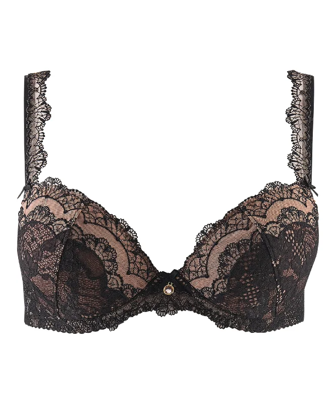 lace trim bra for weddingsAubade - SOLEIL NOCTURNE - Push Up Bra