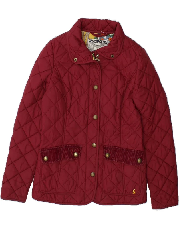 Women's Coats with Fur Trimmed BeltTOM JOULE Womens Quilted Jacket UK 10 Small Maroon Polyester