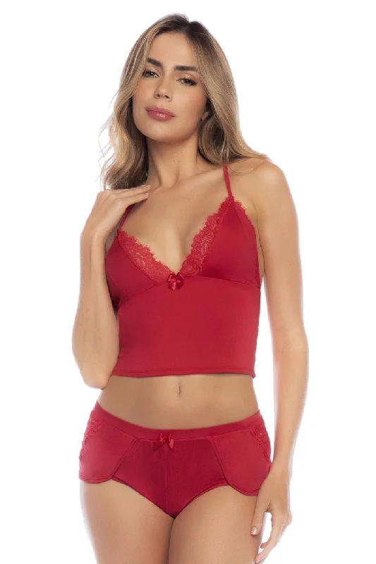 smoothing high-neck braMapale 7593 Two Piece Pajama Set Color Red