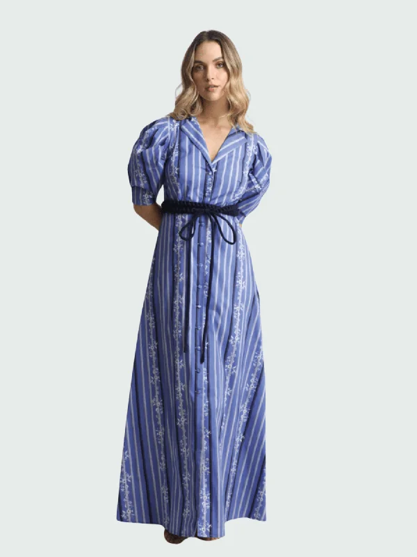 Women's Short-Sleeve DressesCaroline Maxi Dress in Bamboo Blue