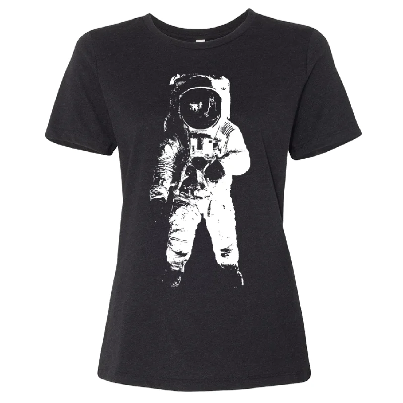 Women's Hooded Sweatshirts with Corduroy LiningSpace Astronaut Man on The Moon Women's Relaxed Jersey Tee