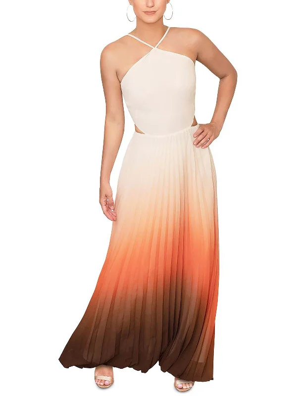 Women's V-Neck DressesLively Womens Pleated Long Evening Dress