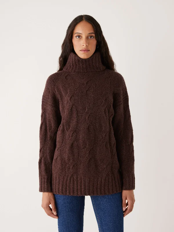 Women's Blouse with Shawl CollarThe Comfort Turtleneck Sweater in Burgundy