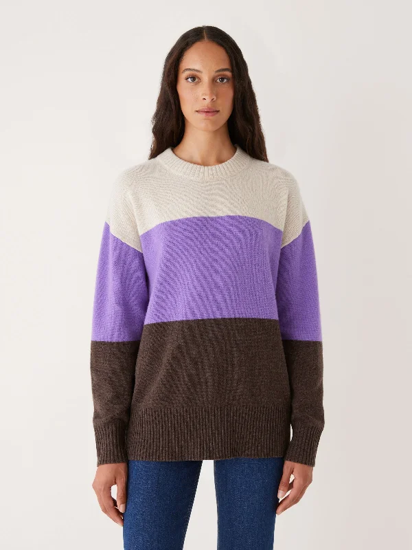 Women's Blouse with U-Shaped CollarThe Comfort Colour Block Sweater in Ultraviolet